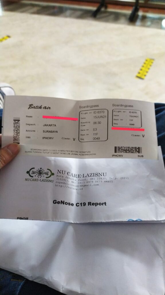 Surat GeNose yang ditolak di Bandara Halim